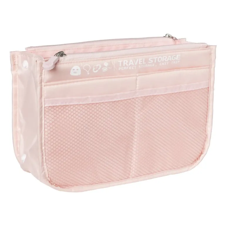 Koffer/tas organizer - roze - 26x9x17 cm