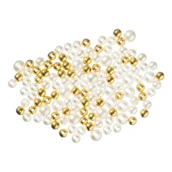 Kralen met letters parels - wit/goud - set van 100