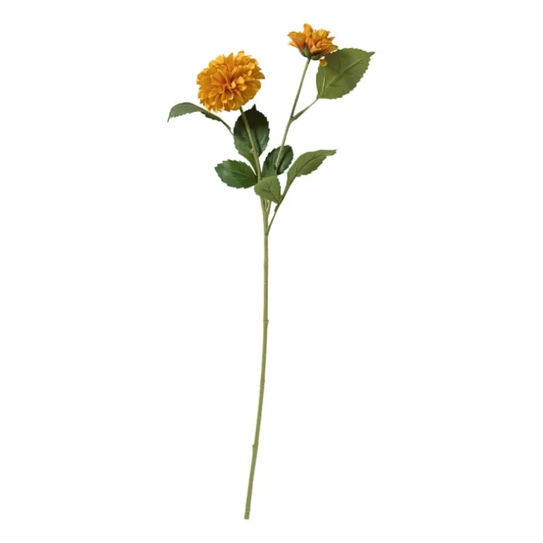 Kunstbloem chrysant rond - oranje - 62 cm
