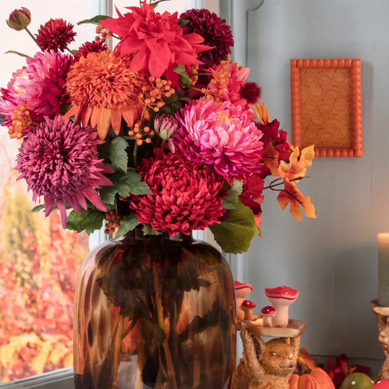 Kunstbloem dahlia - rood - 75 cm