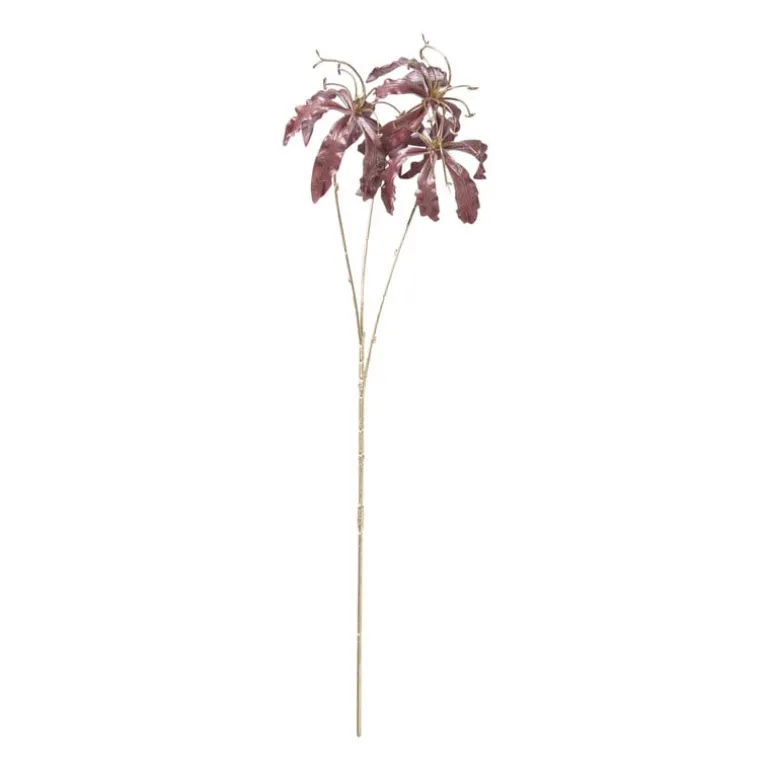 Kunstbloem gloriosa - goudkleurig/rood - 60 cm