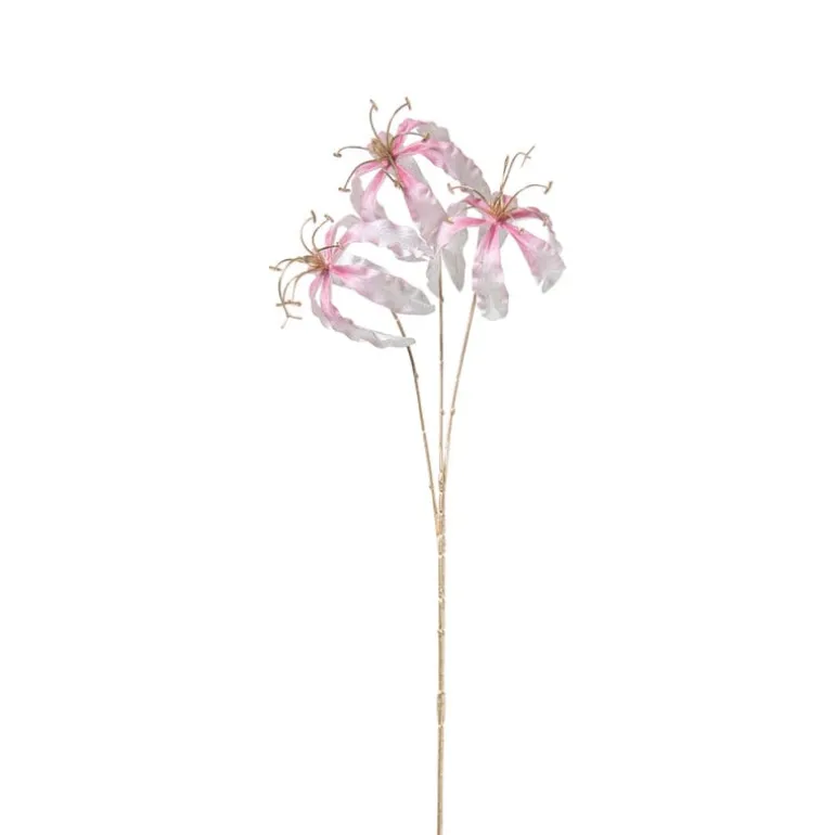 Kunstbloem gloriosa - goudkleurig/roze - 60 cm