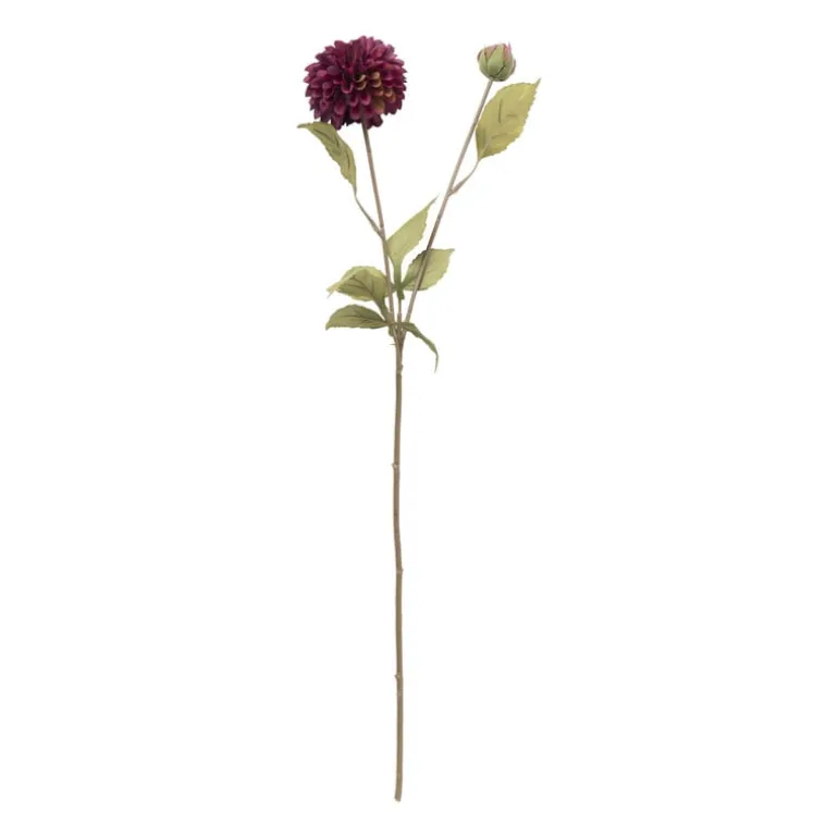 Kunstbloem met 2 chrysanten - paars - 73 cm