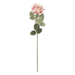 Kunstbloem roos - roze - 64 cm