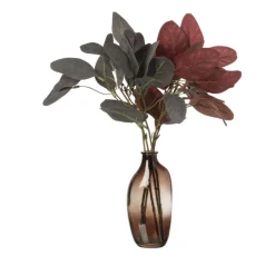 Kunsttak met bladeren - paars - 37 cm