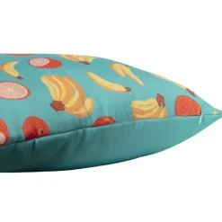 Kussen banaan & manderijn - blauw/geel - 45x45 cm