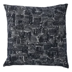 Kussen chenille jacquard - blauw - 45x45 cm