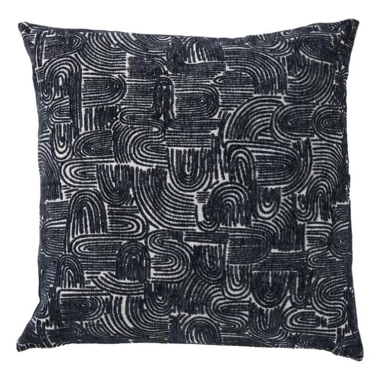 Kussen chenille jacquard - blauw - 45x45 cm