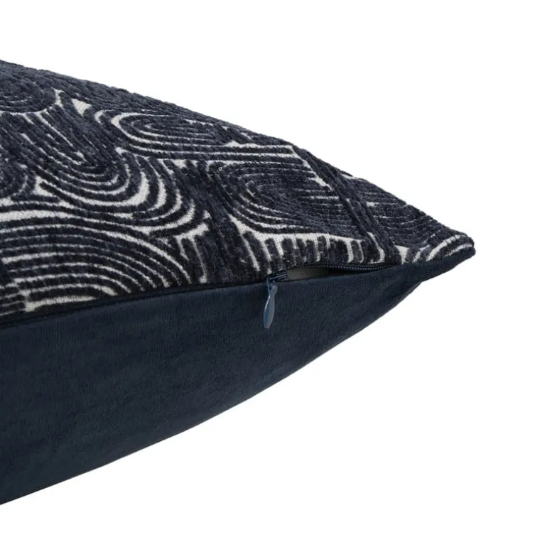 Kussen chenille jacquard - blauw - 45x45 cm