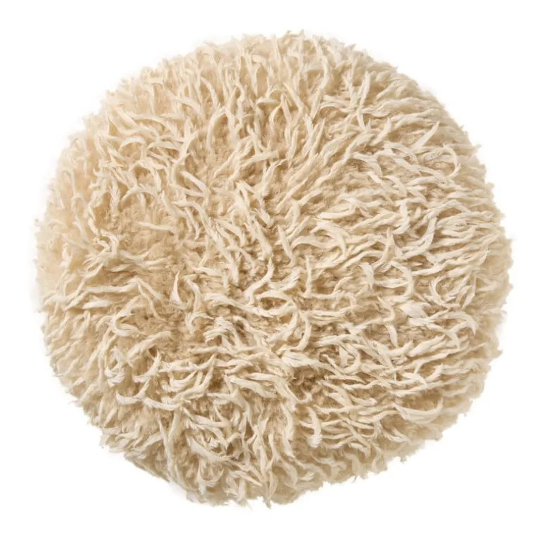 Kussen harig rond - beige - ø40 cm