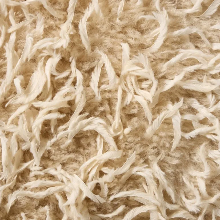 Kussen harig rond - beige - ø40 cm