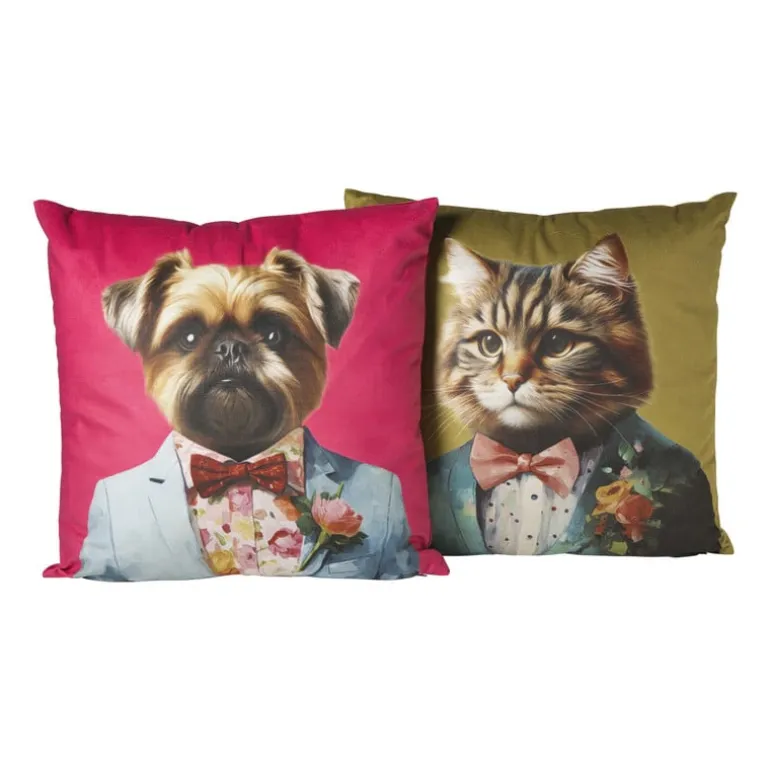 Kussen hond - multikleur - 45x45 cm