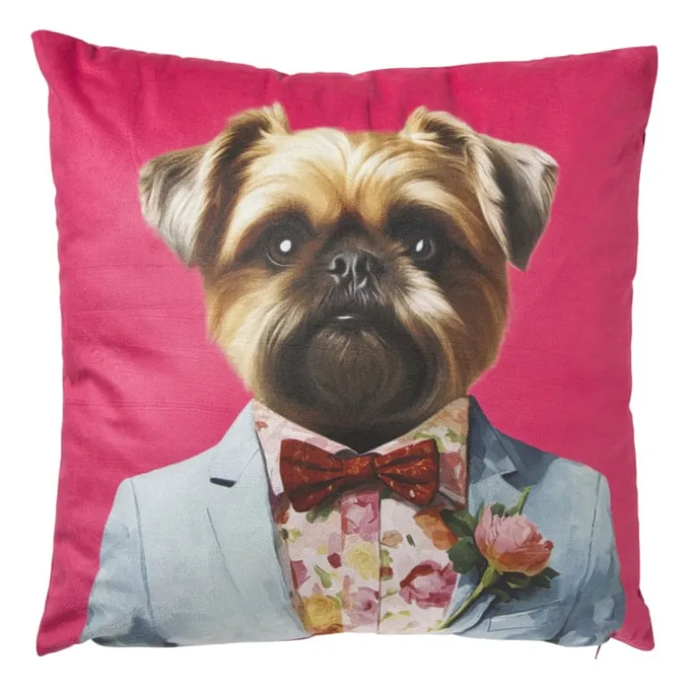 Kussen hond - multikleur - 45x45 cm