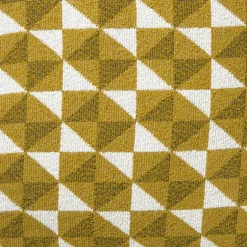 Kussen jacquard driehoek - geel - 45x45 cm