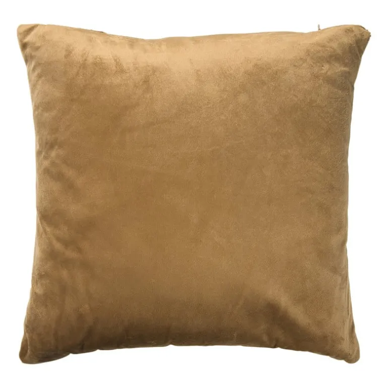 Kussen jacquard organisch - bruin/wit - 45x45 cm