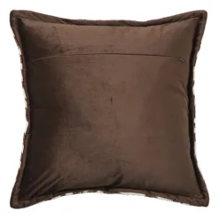 Kussen jacquard zebra - bruin/wit - 45x45 cm
