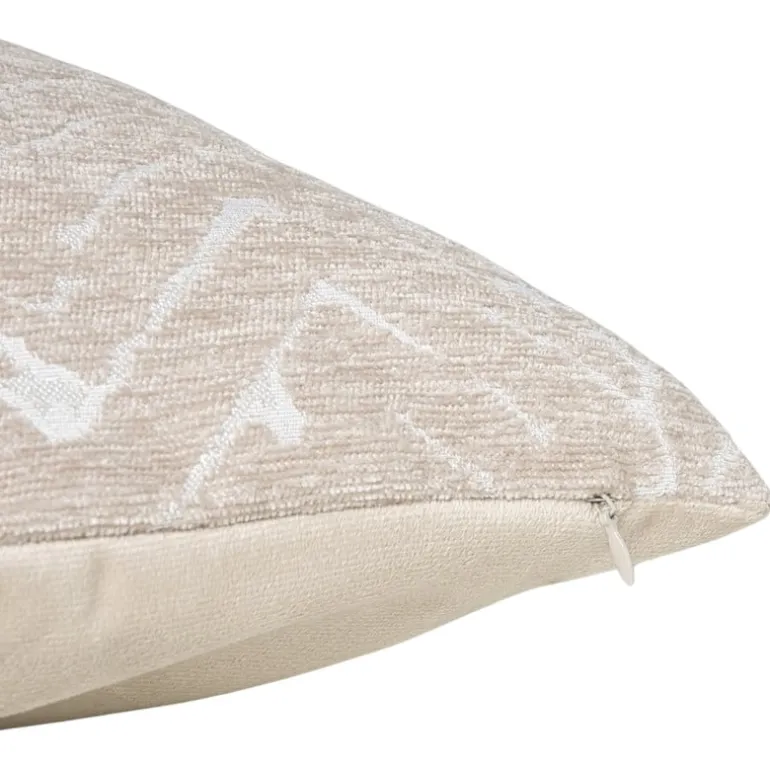 Kussen jacquard zigzag - beige - 45x45 cm