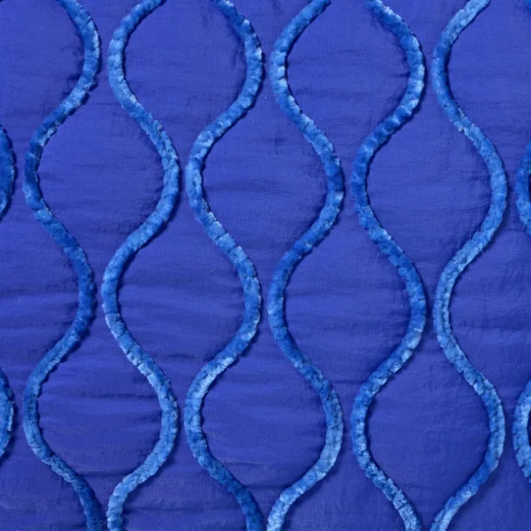 Kussen met piping - blauw - 30x50 cm