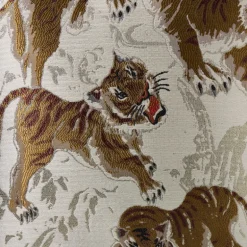 Kussen tijger metallic - zilverkleurig - 45x45 cm
