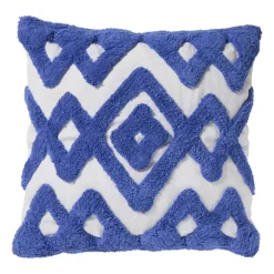 Kussen tufted - blauw - 45x45 cm