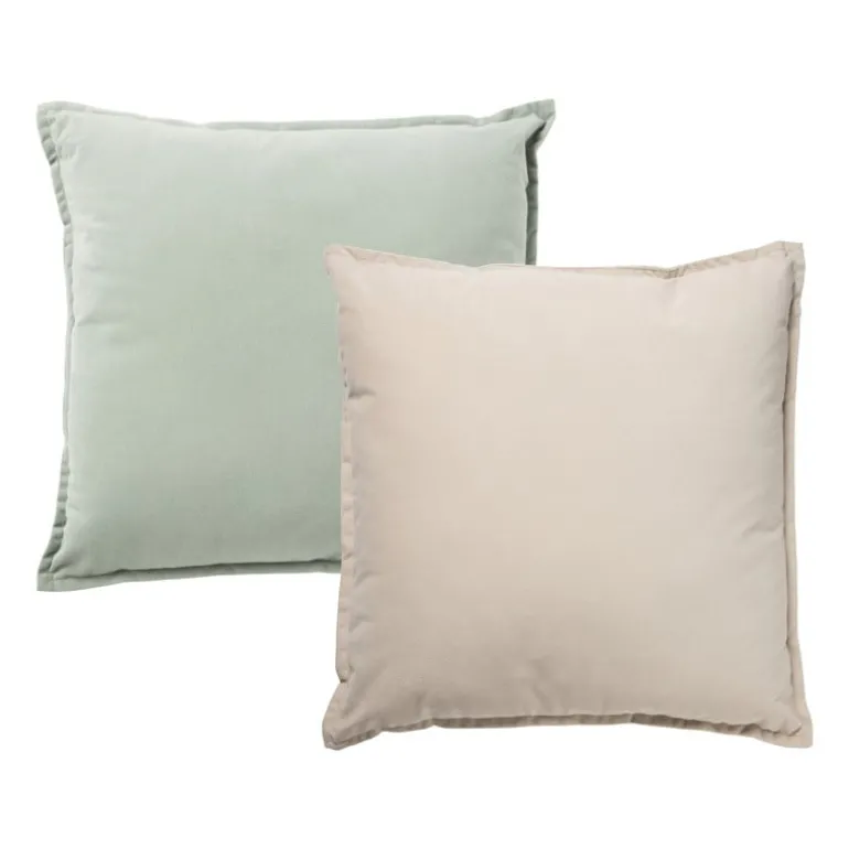 Kussen velvet - beige - 45x45 cm
