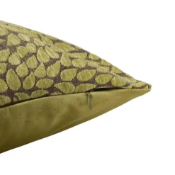 Kussen velvet bladeren - geel - 45x45 cm