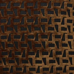 Kussen velvet geblokt - bruin - 45x45 cm