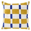 Kussen vlakken - geel/blauw - 45x45 cm