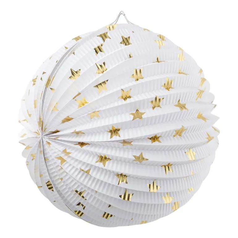 Lampion wit/goud - diverse varianten - ⌀25 cm
