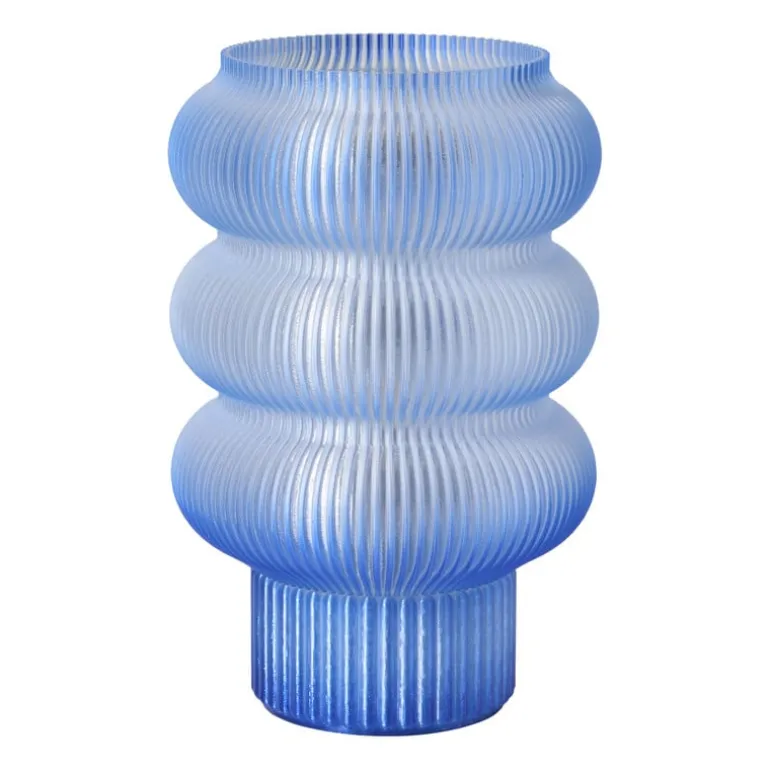 Lampje swirl Ilona - blauw - ø13.5x21 cm
