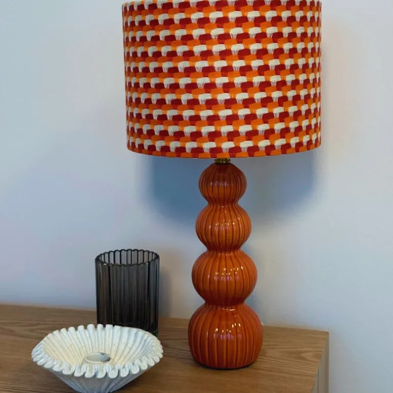 Lampvoet bollen - rood - ø8.5x30 cm