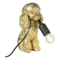 Lampvoet poedel - goudkleurig - 24.5x20.5x12.5 cm
