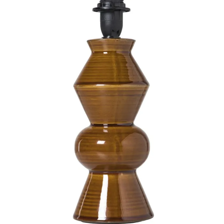 Lampvoet reactive glaze - bruin - ø9.5x21 cm
