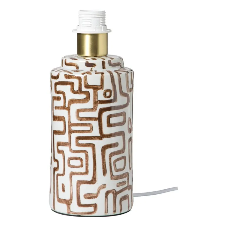 Lampvoet zigzag - beige/bruin - ø22x30.5 cm