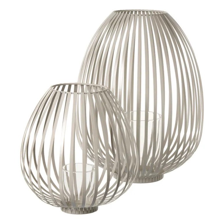 Lantaarn lira klein - beige - ø24.5x26 cm