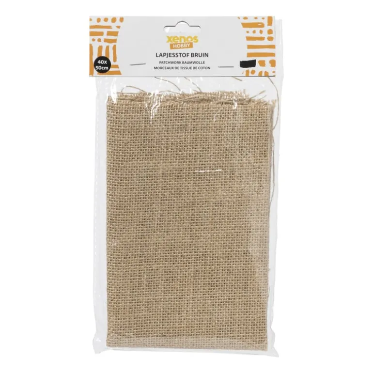 Lapjesstof jute - bruin - 50x40 cm