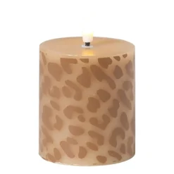 LED kaars animal klein - bruin/zwart - ø7x8 cm