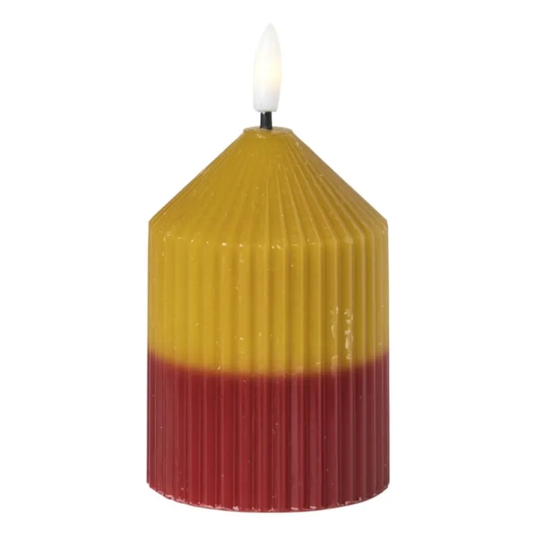 LED kaars duo - groen/rood - ø7x10 cm