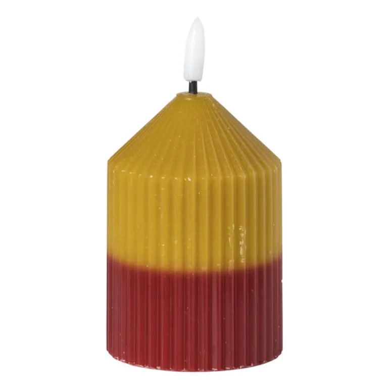 LED kaars duo - groen/rood - ø7x10 cm
