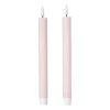 LED kaars hartjes - roze/rood - ø2.2x24 cm