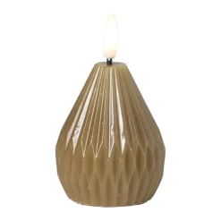 LED kaars peer - groen - ø6.5x8 cm