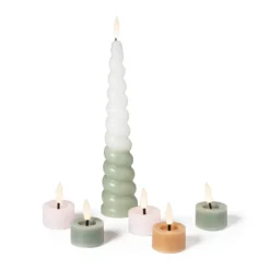 LED waxinelichten - groen - set van 3