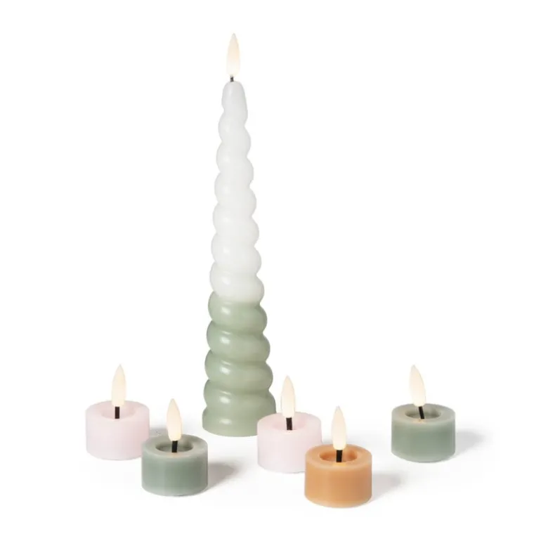 LED waxinelichten - groen - set van 3
