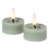 LED waxinelichten - groen - set van 2