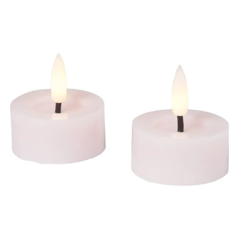 LED waxinelichten - roze - set van 2