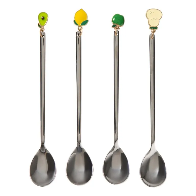 Lepels met hangers fruit - set van 4