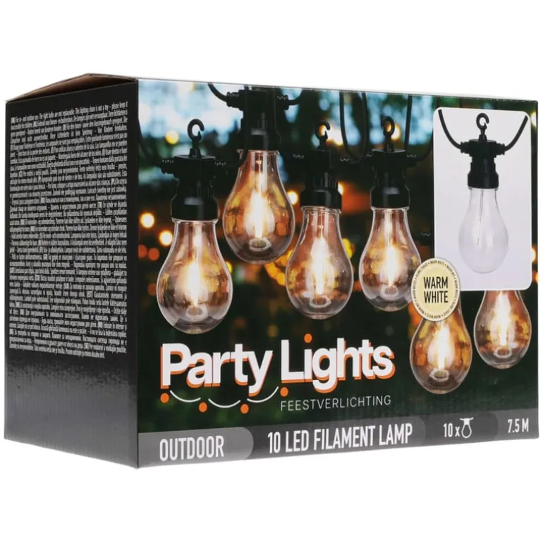 Lichtsnoer voor buiten - 10 LED lampen - 7.5 meter