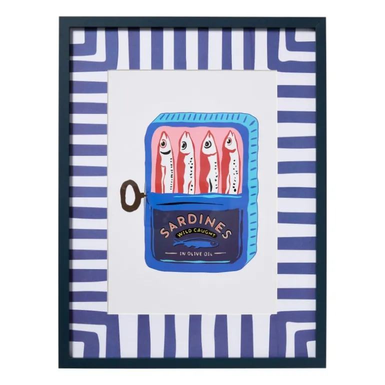 Lijst met poster sardines - multikleur - 30x40 cm