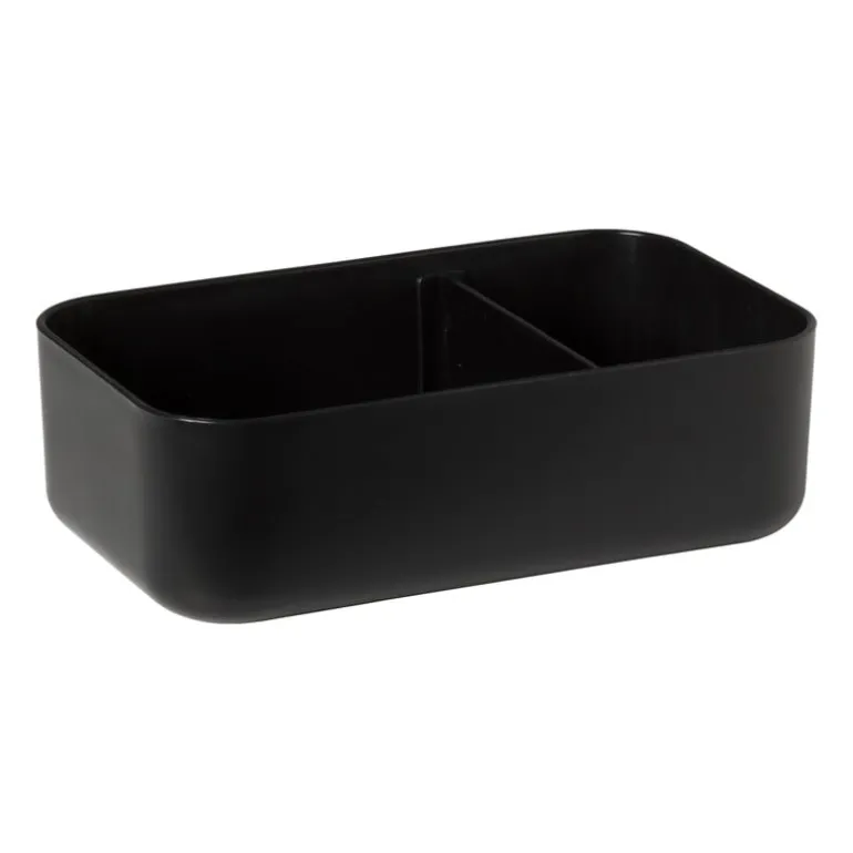 Lunchbox met elastiek - zwart - 6.8x19x12 cm