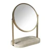 Make-up spiegel marmer Simone - beige - ø10.7x14.5 cm